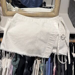 We The Free White Jean Skort